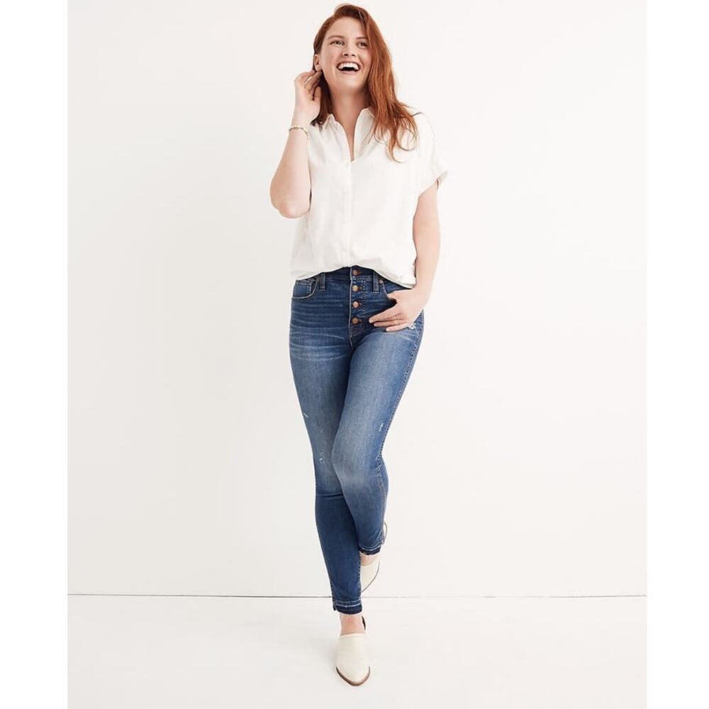 Madewell 10" High-Rise Skinny Crop‎ Jeans in Rosecliff Wash Size 24